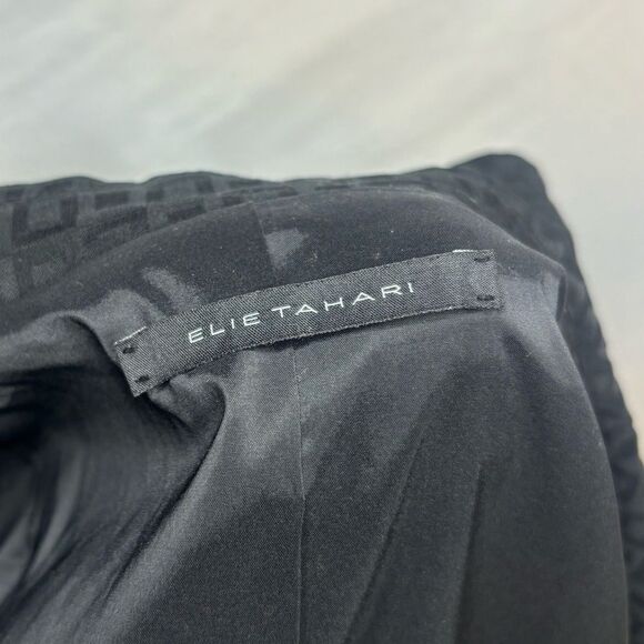 Elie Tahari Monogram Black Square Suit Set Jacket Pants Women’s Button Up - Picture 11 of 13